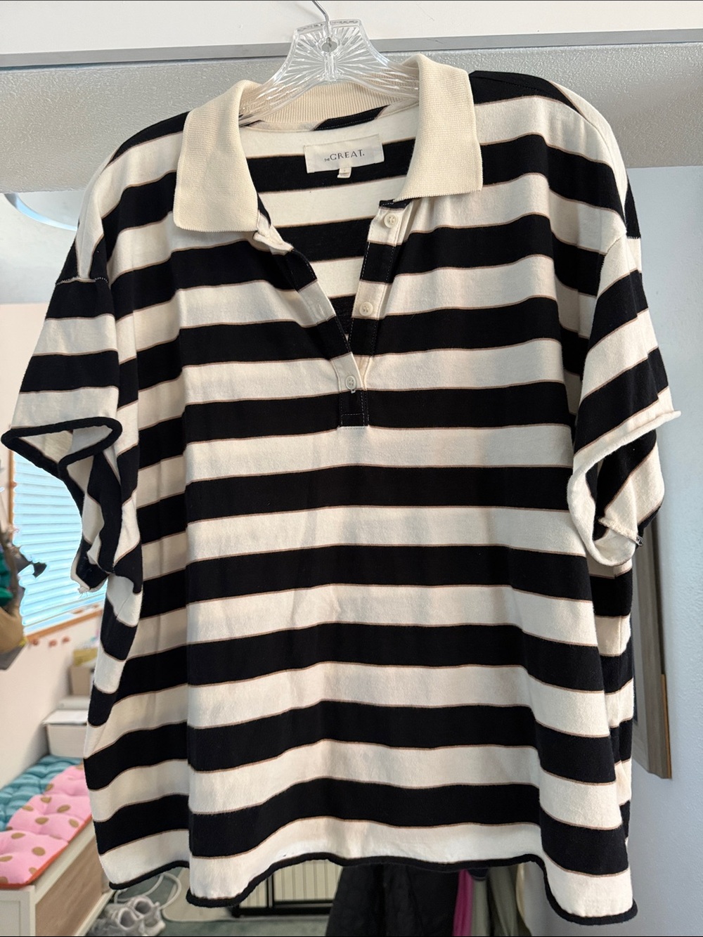 The Great Striped Polo Top